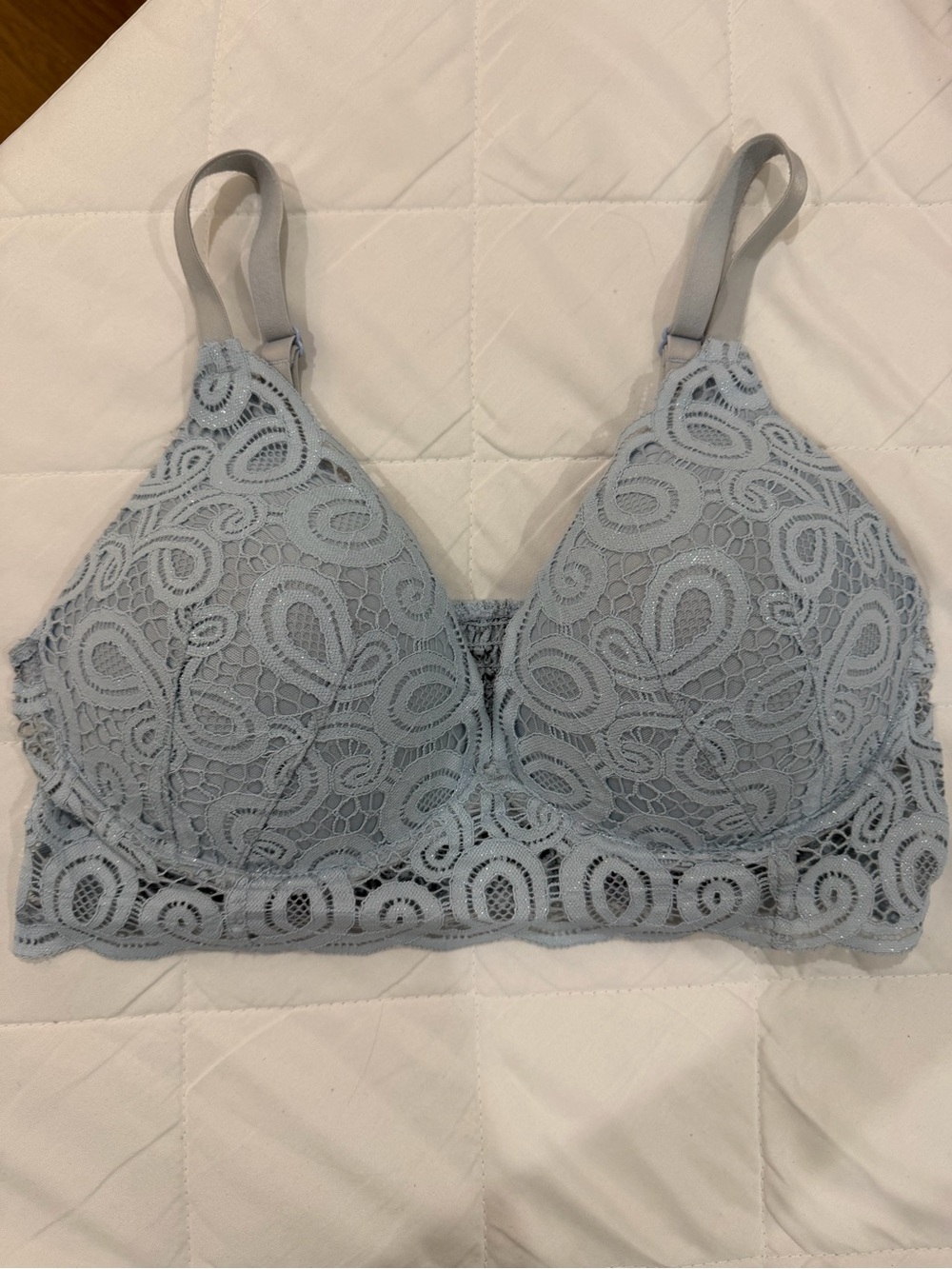 Victoria's Secret PINK Bralette lace Blue Wireless Push Up size L